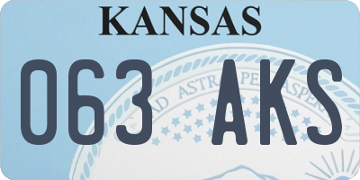 KS license plate 063AKS