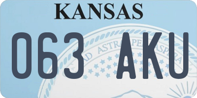 KS license plate 063AKU