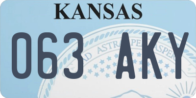 KS license plate 063AKY