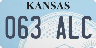 KS license plate 063ALC