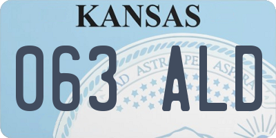 KS license plate 063ALD