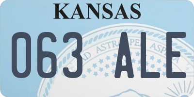 KS license plate 063ALE
