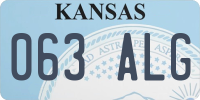 KS license plate 063ALG