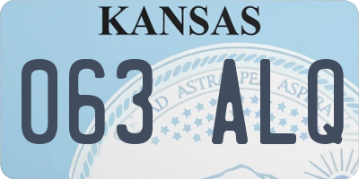 KS license plate 063ALQ
