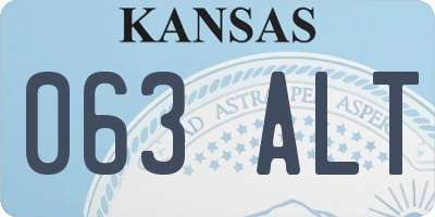 KS license plate 063ALT