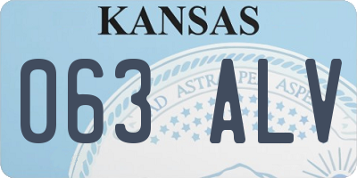 KS license plate 063ALV