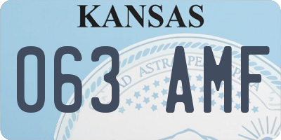 KS license plate 063AMF