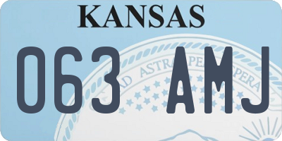 KS license plate 063AMJ