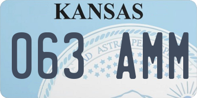 KS license plate 063AMM