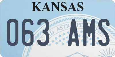 KS license plate 063AMS