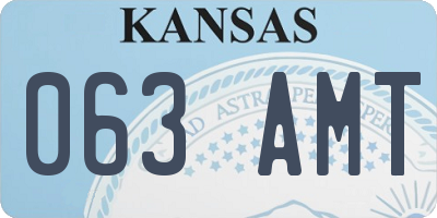KS license plate 063AMT