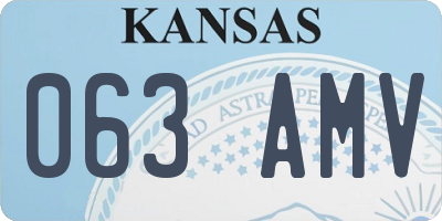 KS license plate 063AMV