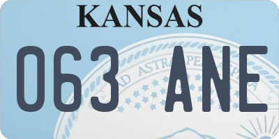 KS license plate 063ANE