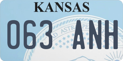 KS license plate 063ANH