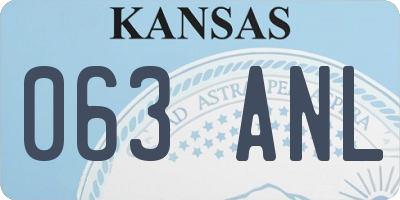 KS license plate 063ANL