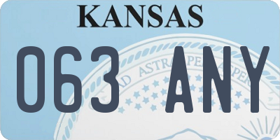 KS license plate 063ANY