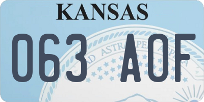 KS license plate 063AOF