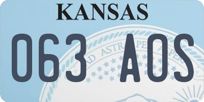 KS license plate 063AOS