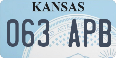 KS license plate 063APB