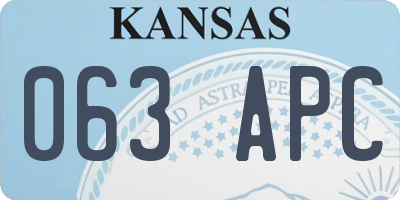 KS license plate 063APC