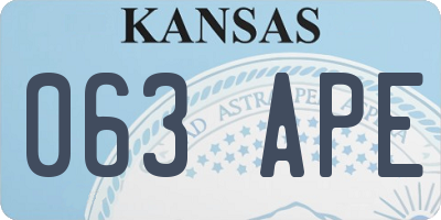 KS license plate 063APE