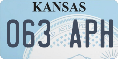 KS license plate 063APH