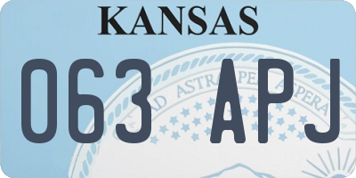 KS license plate 063APJ
