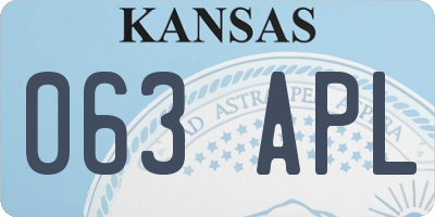 KS license plate 063APL