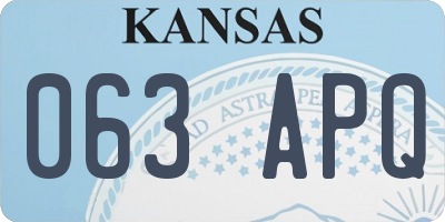 KS license plate 063APQ
