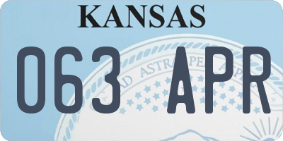 KS license plate 063APR