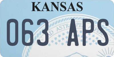 KS license plate 063APS