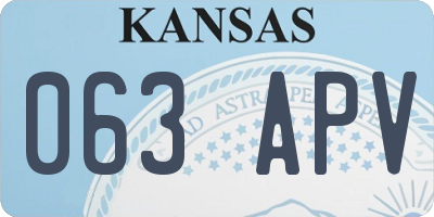 KS license plate 063APV
