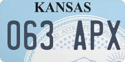 KS license plate 063APX