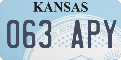KS license plate 063APY