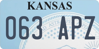 KS license plate 063APZ