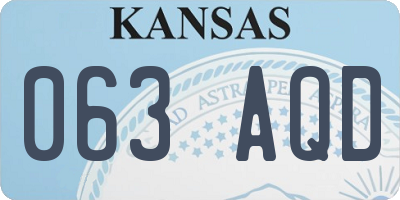 KS license plate 063AQD