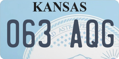 KS license plate 063AQG