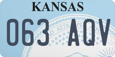 KS license plate 063AQV