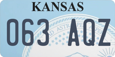 KS license plate 063AQZ