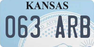 KS license plate 063ARB