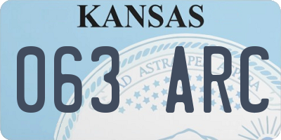 KS license plate 063ARC