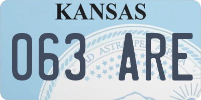 KS license plate 063ARE