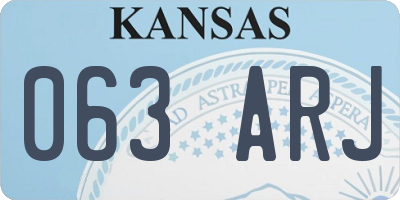KS license plate 063ARJ