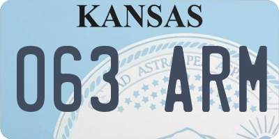 KS license plate 063ARM