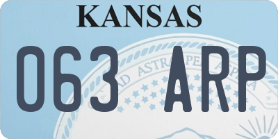 KS license plate 063ARP