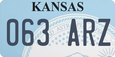 KS license plate 063ARZ