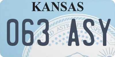KS license plate 063ASY