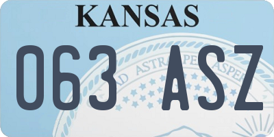 KS license plate 063ASZ