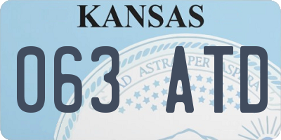 KS license plate 063ATD