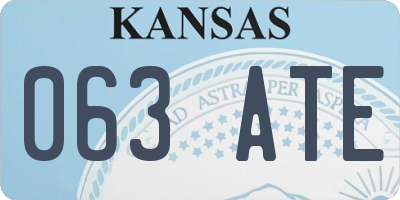 KS license plate 063ATE